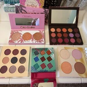 Cali Glow, Milk&Honey, Living Color, HipDots, Breakfast in Bed makeup palettes